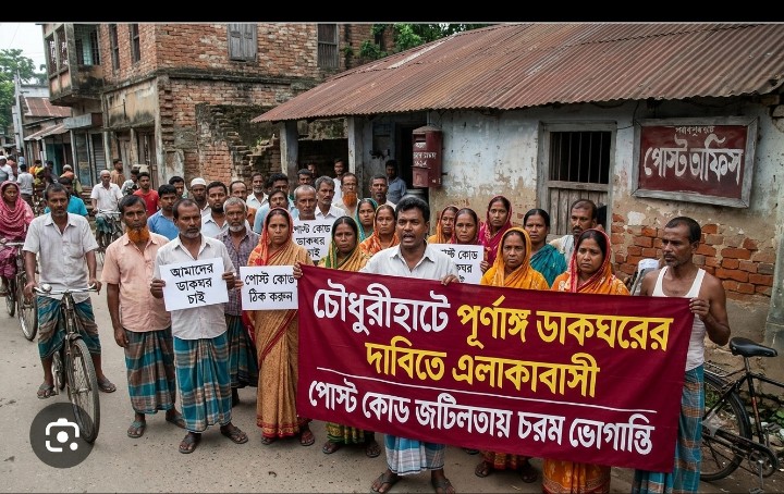 চৌধুরীহাটে পূর্ণাঙ্গ ডাকঘরের দাবিতে এলাকাবাসী পোস্ট কোড জটিলতায় চরম ভোগান্তি: